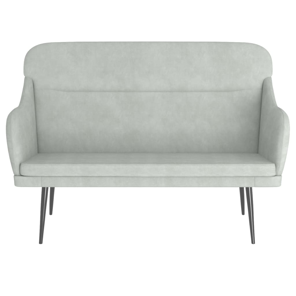 vidaXL Sitzbank Hellgrau 110x76x80 cm Samt