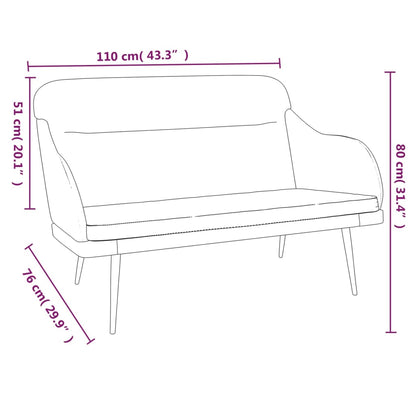 vidaXL Sitzbank Hellgrau 110x76x80 cm Samt