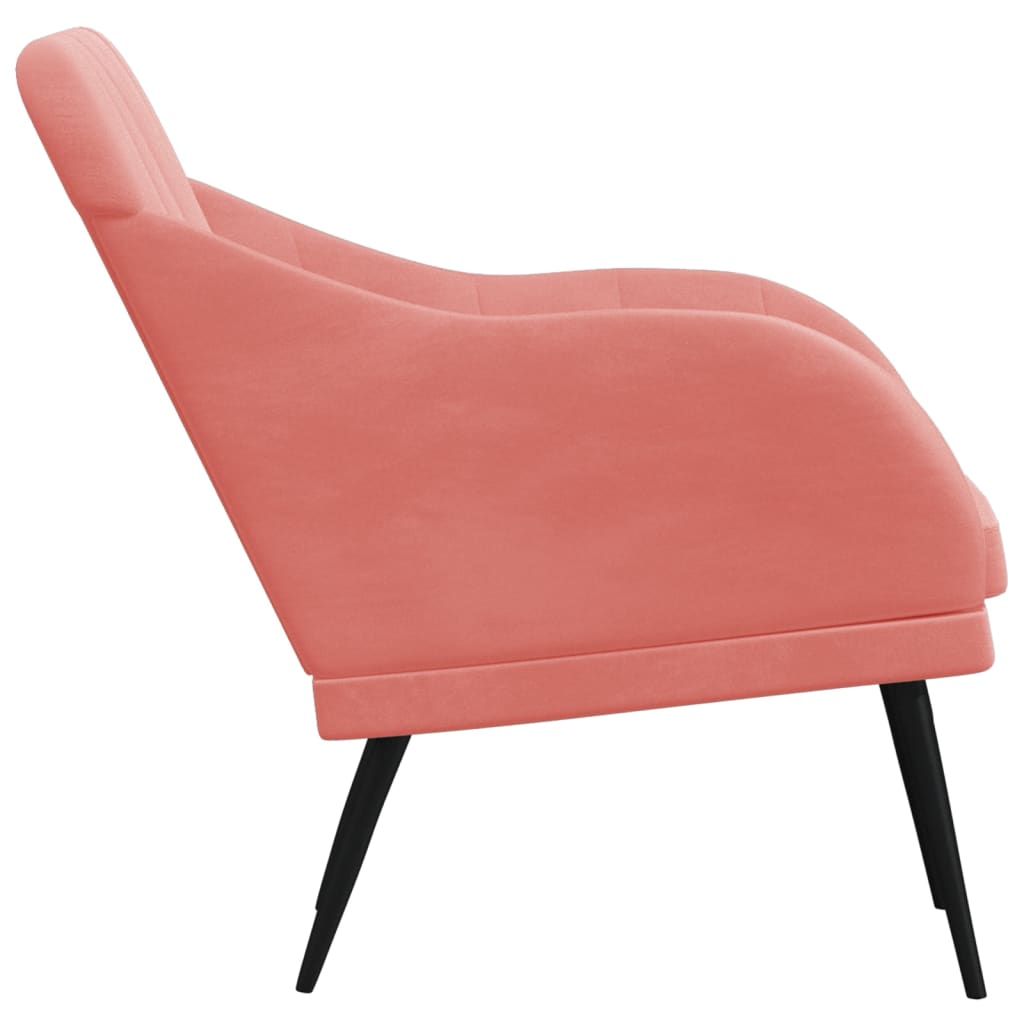 vidaXL Fauteuil rose 63x76x80 cm Velours