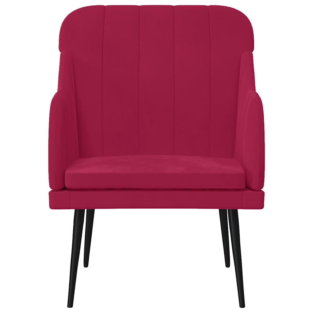 vidaXL Fauteuil Rouge bordeaux 63x76x80 cm Velours