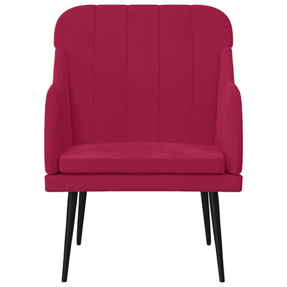 vidaXL Fauteuil Rouge bordeaux 63x76x80 cm Velours