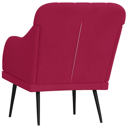 vidaXL Fauteuil Rouge bordeaux 63x76x80 cm Velours