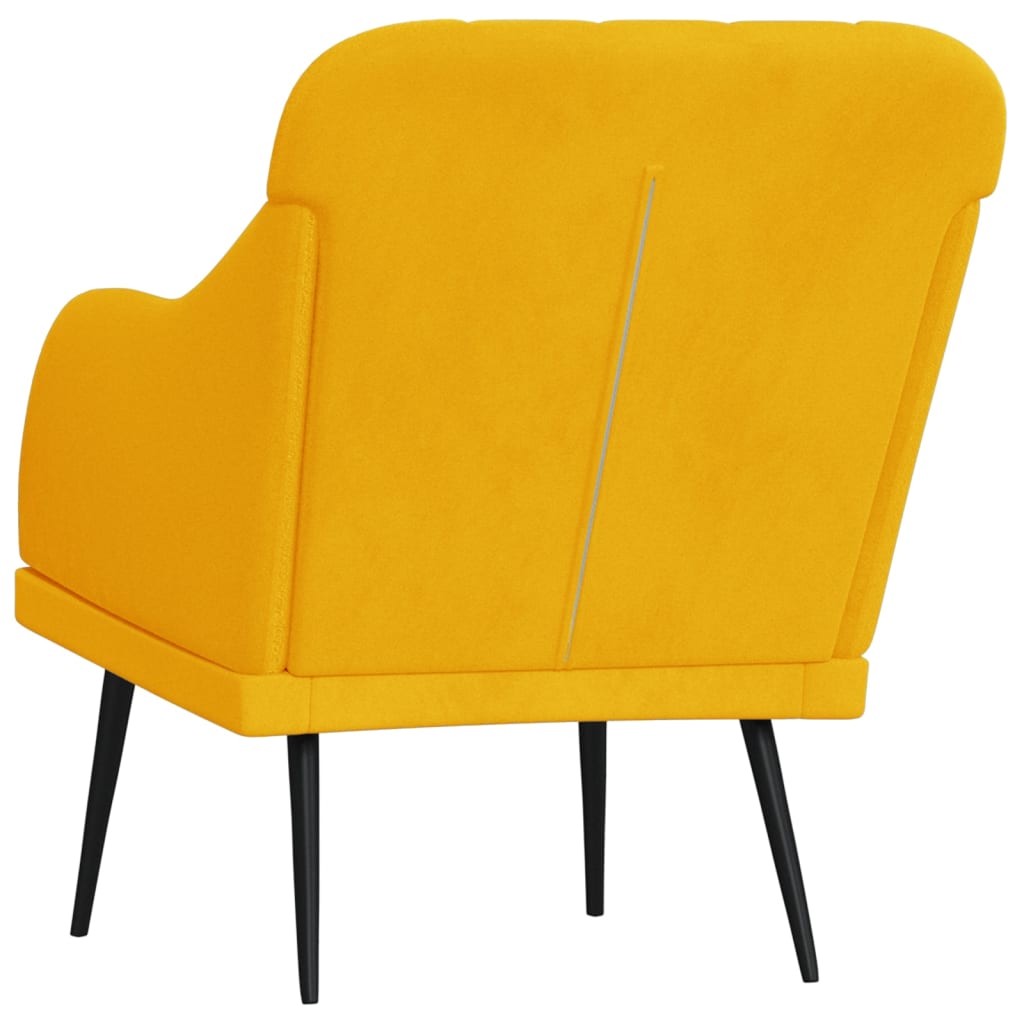 vidaXL Fauteuil Jaune 63x76x80 cm Velours