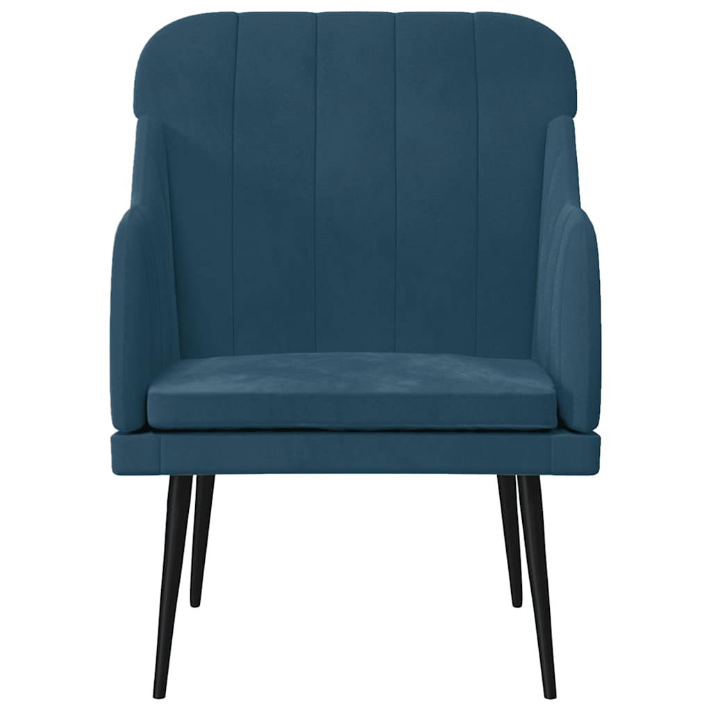 vidaXL Fauteuil bleu 63x76x80 cm Velours