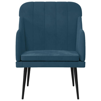 vidaXL Fauteuil bleu 63x76x80 cm Velours