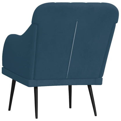 vidaXL Fauteuil bleu 63x76x80 cm Velours