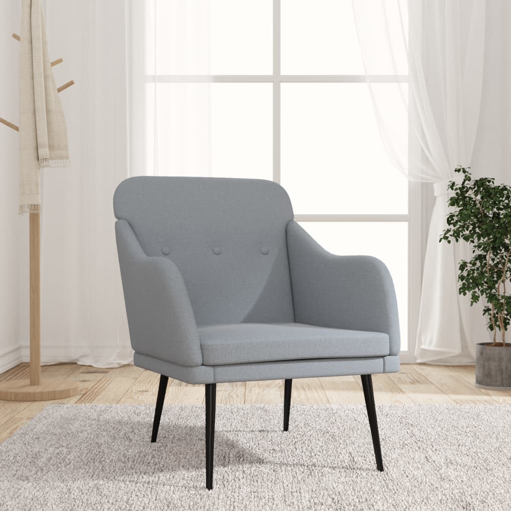 vidaXL Sessel Hellgrau 63x76x80 cm Stoff