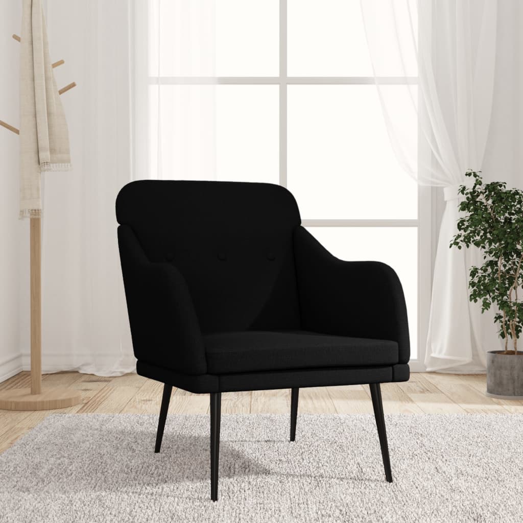 vidaXL Fauteuil noir 63x76x80 cm Tissu