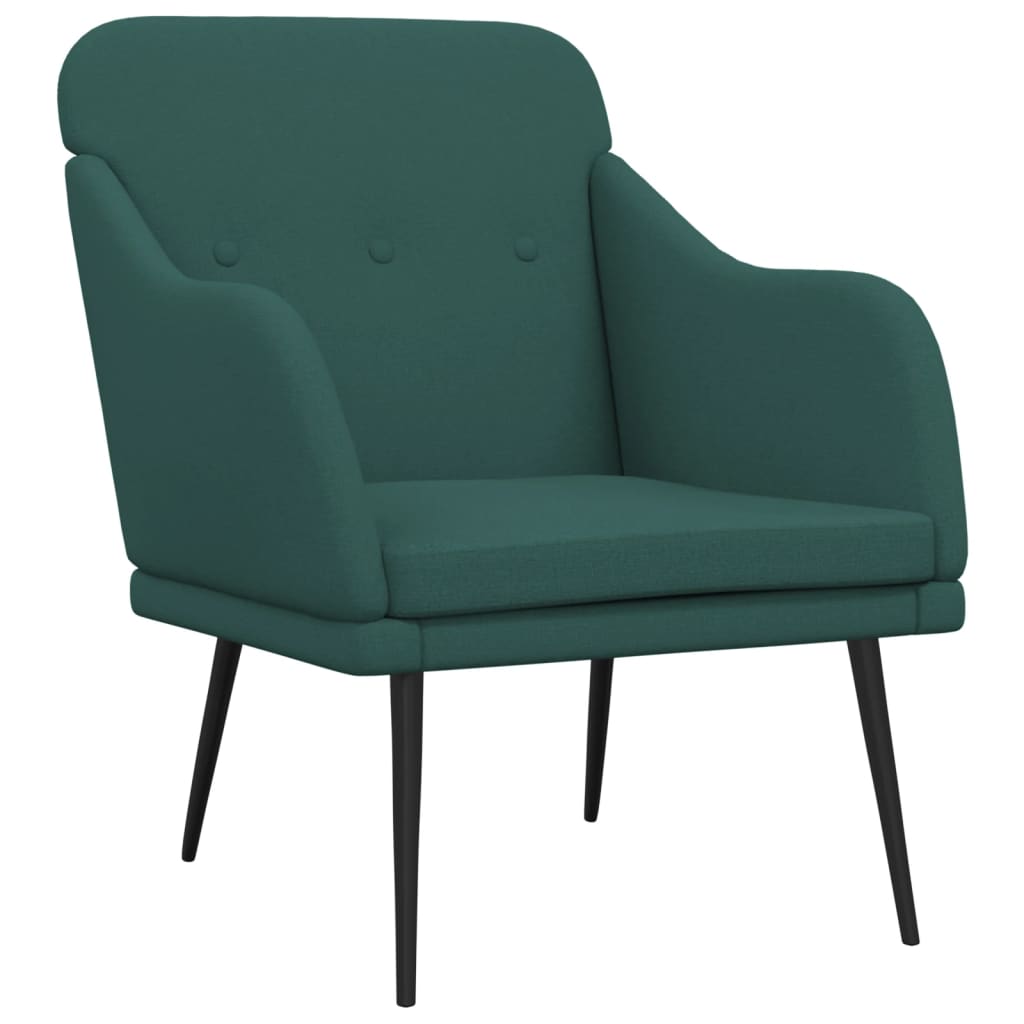 vidaXL Fauteuil vert foncé 63x76x80 cm Tissu