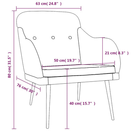 vidaXL Fauteuil Taupe 63x76x80 cm Tissu