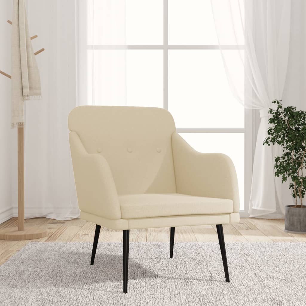 vidaXL Fauteuil Crème 63x76x80 cm Tissu