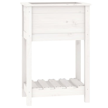 vidaXL Jardinière avec étagère Blanc 54x34,5x81 cm Pin massif