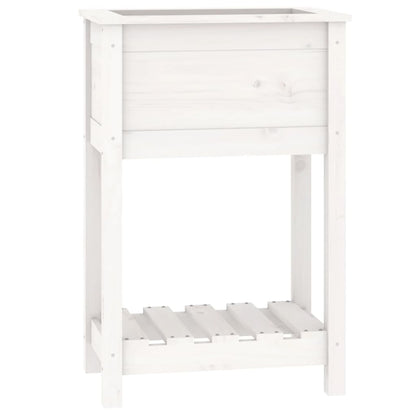 vidaXL Jardinière avec étagère Blanc 54x34,5x81 cm Pin massif