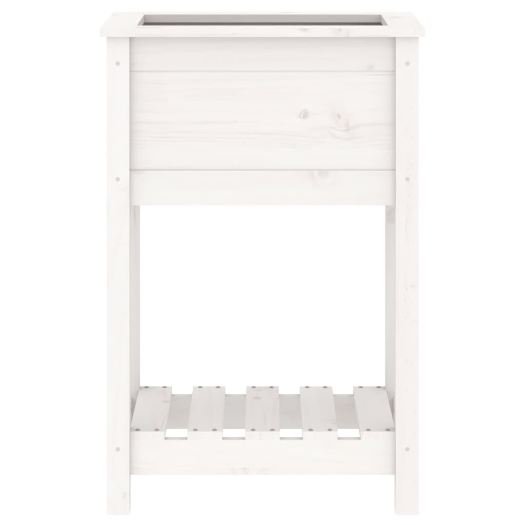 vidaXL Jardinière avec étagère Blanc 54x34,5x81 cm Pin massif