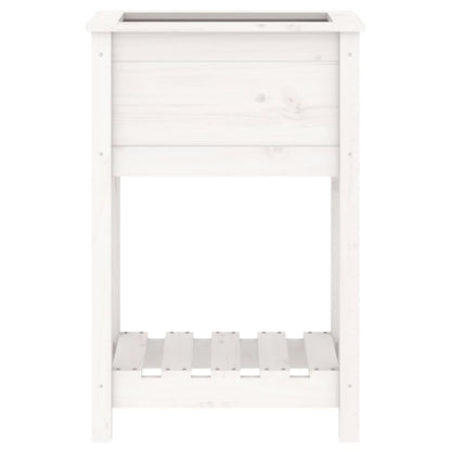 vidaXL Jardinière avec étagère Blanc 54x34,5x81 cm Pin massif