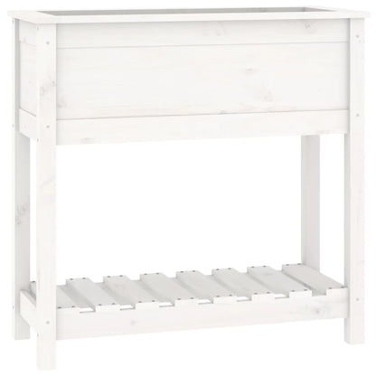 vidaXL Jardinière avec étagère Blanc 82,5x34,5x81 cm Bois de pin massif