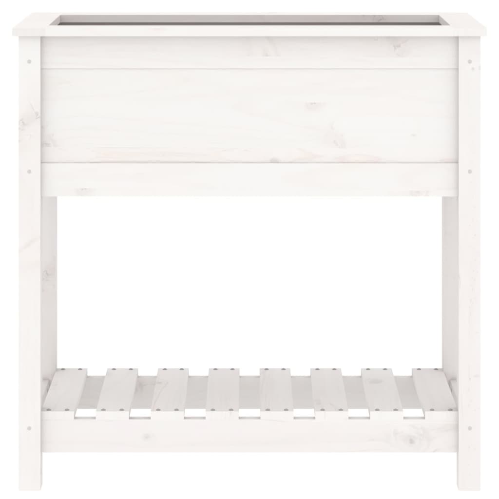 vidaXL Jardinière avec étagère Blanc 82,5x34,5x81 cm Bois de pin massif