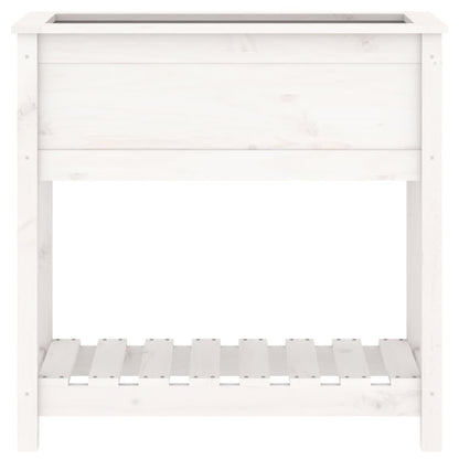vidaXL Jardinière avec étagère Blanc 82,5x34,5x81 cm Bois de pin massif