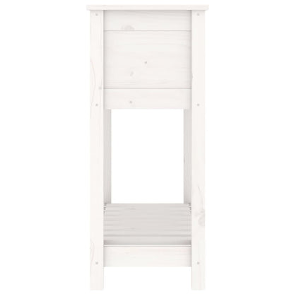 vidaXL Jardinière avec étagère Blanc 82,5x34,5x81 cm Bois de pin massif