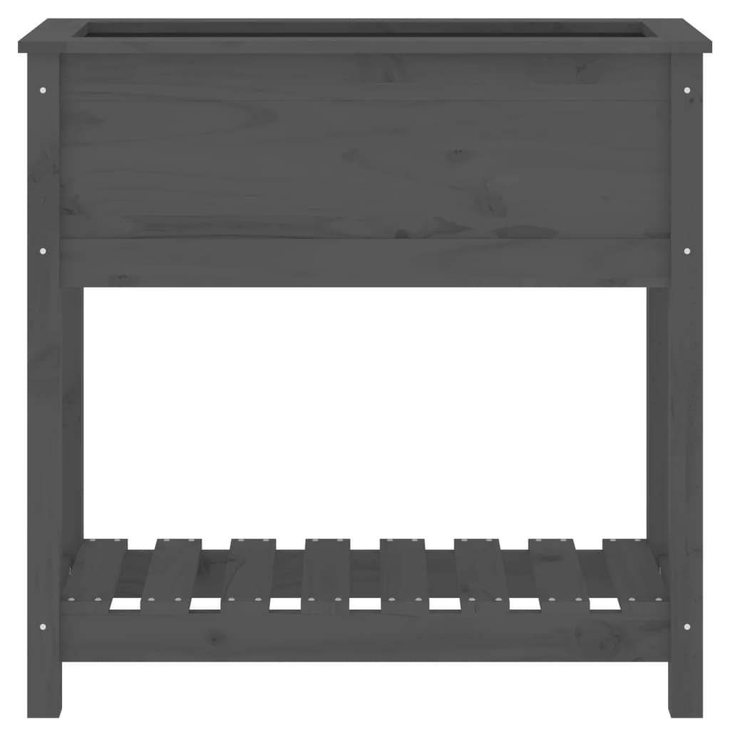 Jardinière vidaXL avec étagère Gris 82,5x34,5x81 cm Bois de pin massif