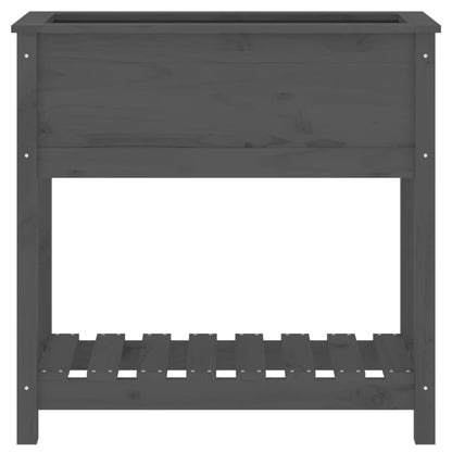 Jardinière vidaXL avec étagère Gris 82,5x34,5x81 cm Bois de pin massif