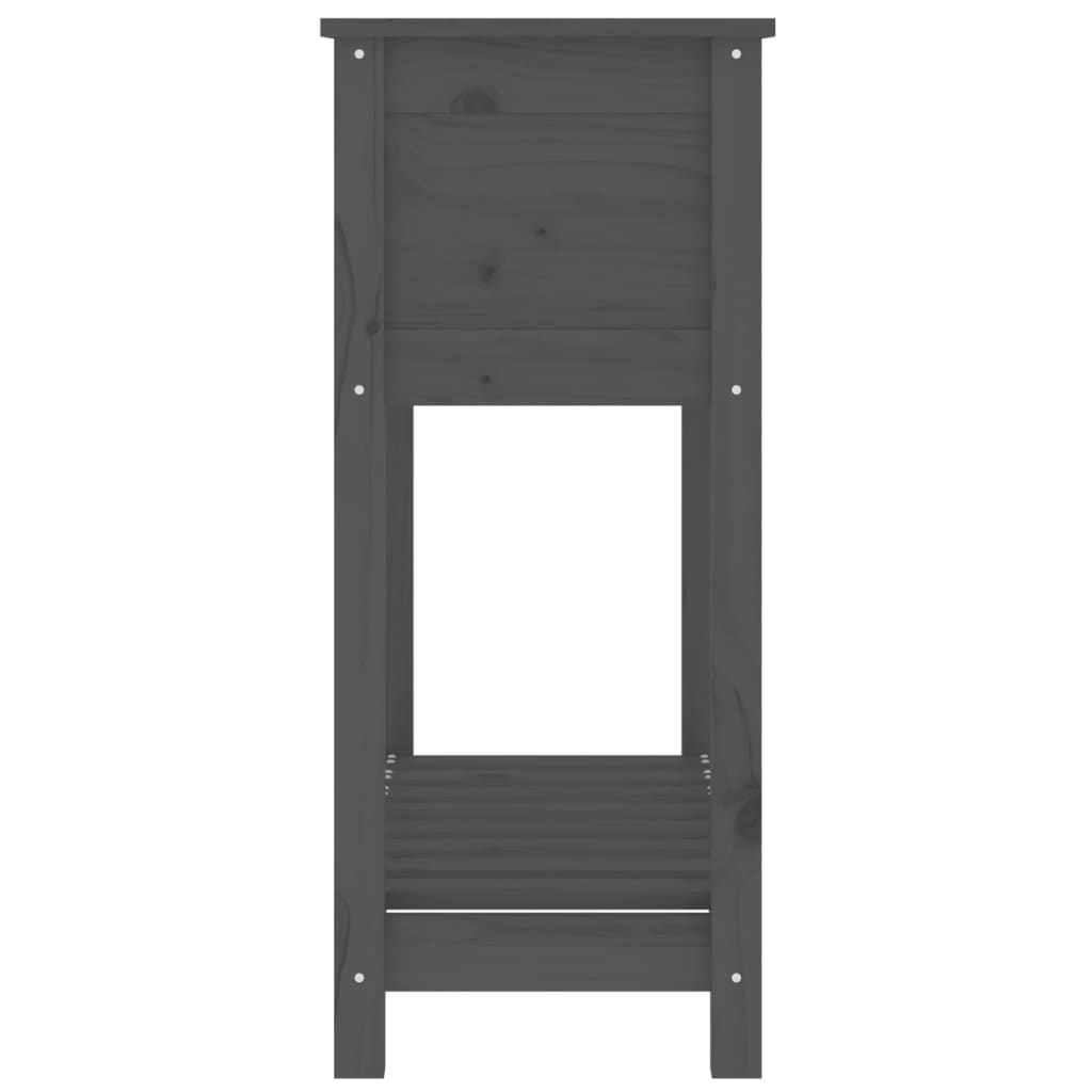Jardinière vidaXL avec étagère Gris 82,5x34,5x81 cm Bois de pin massif
