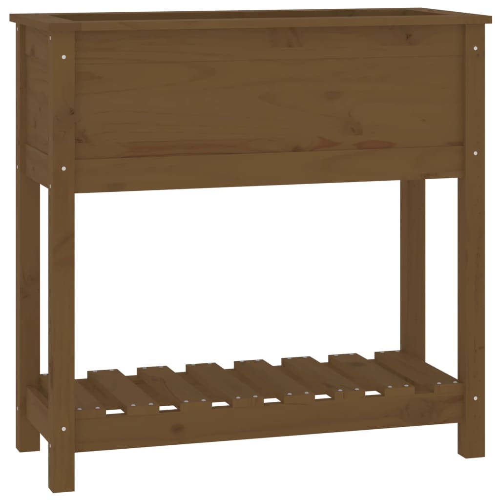 vidaXL Jardinière avec étagère Marron miel 82,5x34,5x81 cm Bois de pin
