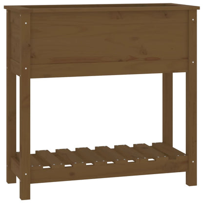 vidaXL Jardinière avec étagère Marron miel 82,5x34,5x81 cm Bois de pin