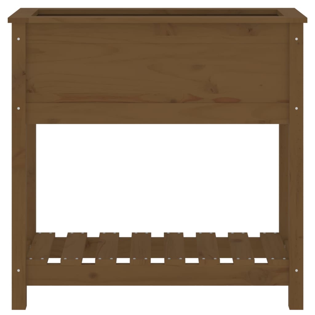vidaXL Jardinière avec étagère Marron miel 82,5x34,5x81 cm Bois de pin