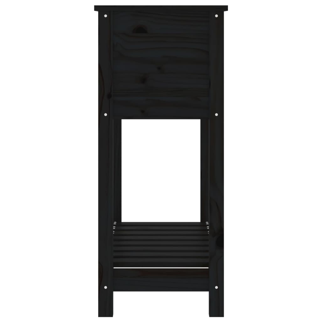vidaXL Jardinière avec étagère Noir 82,5x34,5x81 cm Bois de pin massif
