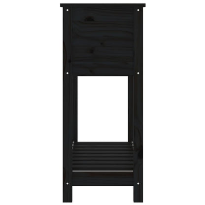 vidaXL Jardinière avec étagère Noir 82,5x34,5x81 cm Bois de pin massif