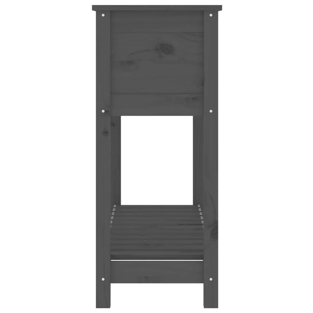 vidaXL Jardinière avec étagère Gris 111,5x34,5x81 cm Bois de pin massif