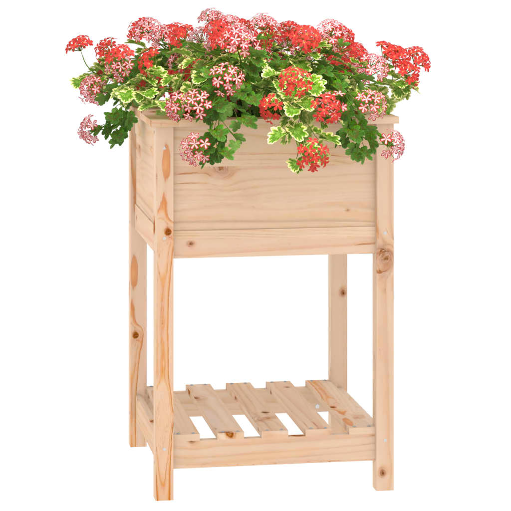 vidaXL Jardinière avec étagère 54x54x81 cm Pin massif