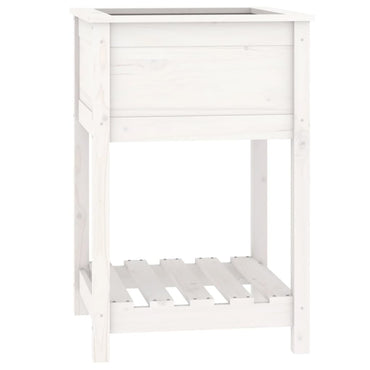 vidaXL Jardinière avec étagère Blanc 54x54x81 cm Pin massif