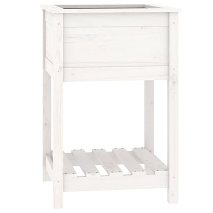 vidaXL Jardinière avec étagère Blanc 54x54x81 cm Pin massif