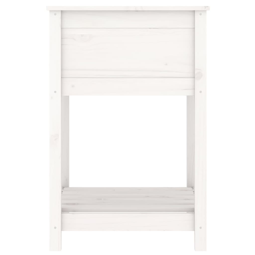 vidaXL Jardinière avec étagère Blanc 54x54x81 cm Pin massif