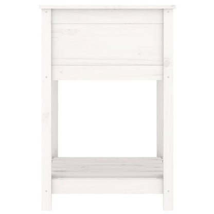 vidaXL Jardinière avec étagère Blanc 54x54x81 cm Pin massif
