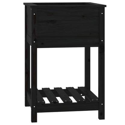 vidaXL Jardinière avec étagère Noir 54x54x81 cm Pin massif