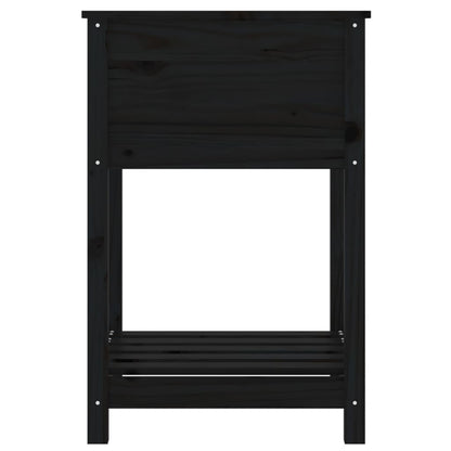 vidaXL Jardinière avec étagère Noir 54x54x81 cm Pin massif