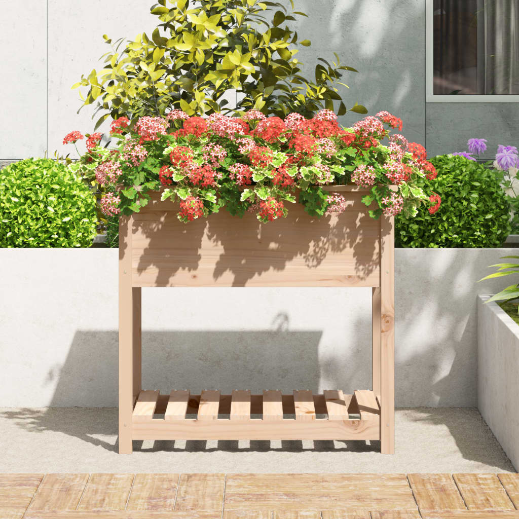 vidaXL Jardinière avec étagère 82,5x54x81 cm Bois de pin massif