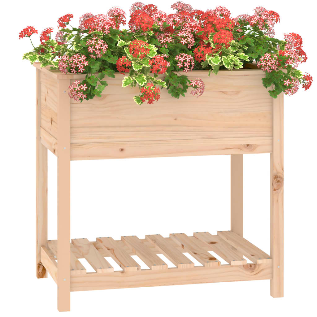 vidaXL Jardinière avec étagère 82,5x54x81 cm Bois de pin massif
