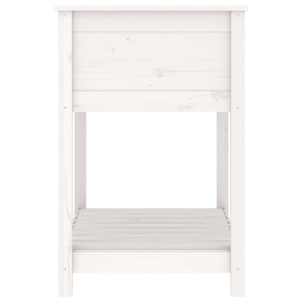 vidaXL Jardinière avec étagère Blanc 82,5x54x81 cm Bois de pin massif