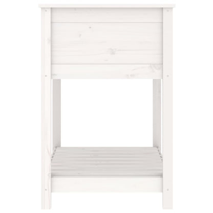 vidaXL Jardinière avec étagère Blanc 82,5x54x81 cm Bois de pin massif
