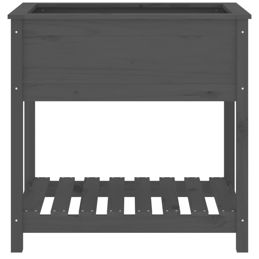 vidaXL Jardinière avec étagère Gris 82,5x54x81 cm Bois de pin massif