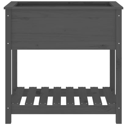 vidaXL Jardinière avec étagère Gris 82,5x54x81 cm Bois de pin massif