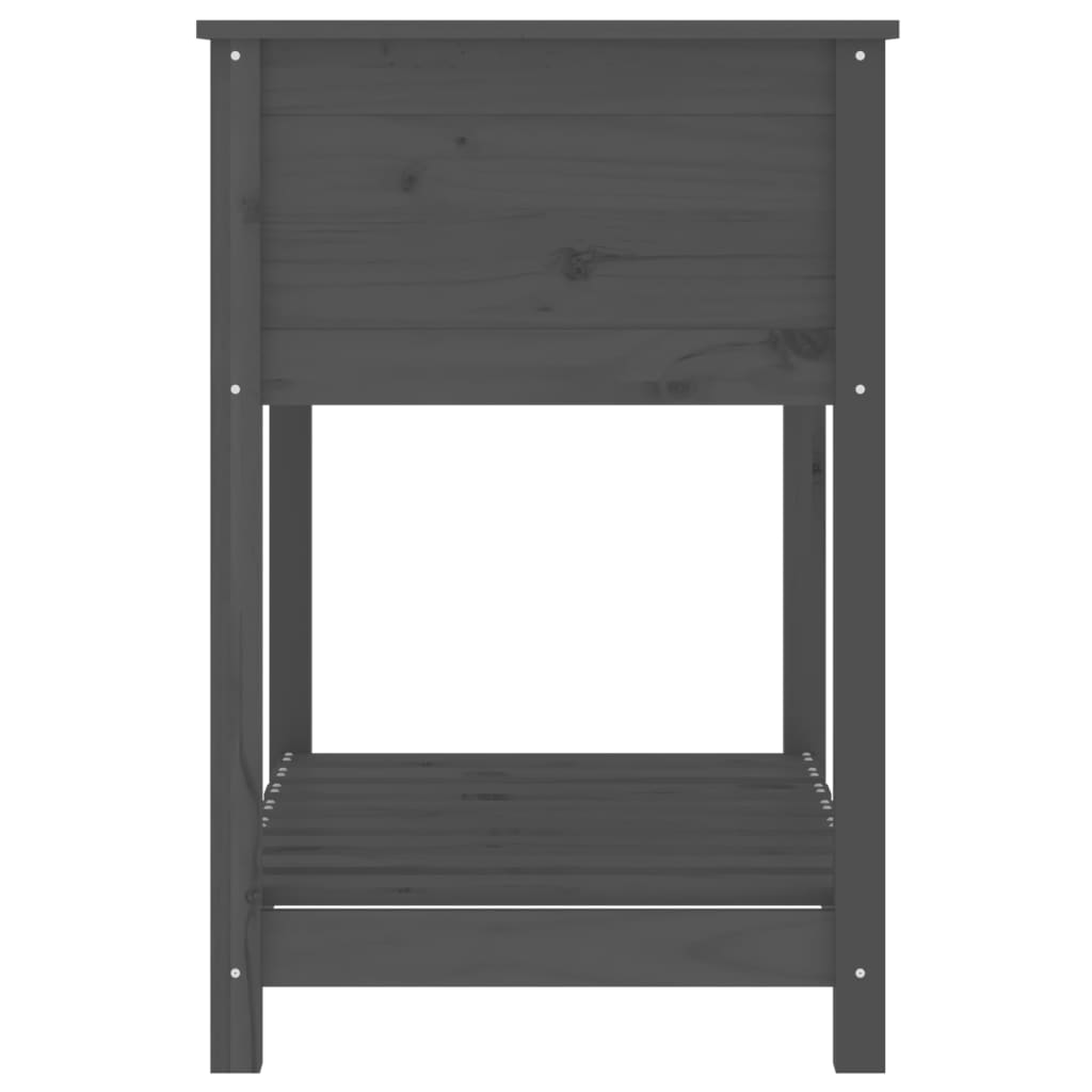 vidaXL Jardinière avec étagère Gris 82,5x54x81 cm Bois de pin massif