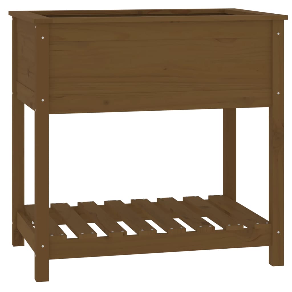 vidaXL Jardinière avec étagère Marron miel 82,5x54x81 cm Bois de pin