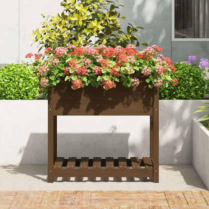 vidaXL Jardinière avec étagère Marron miel 82,5x54x81 cm Bois de pin