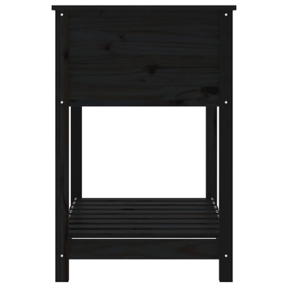 vidaXL Jardinière avec étagère Noir 82,5x54x81 cm Bois de pin massif