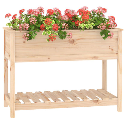 vidaXL Jardinière avec étagère 111,5x54x81 cm Bois de pin massif